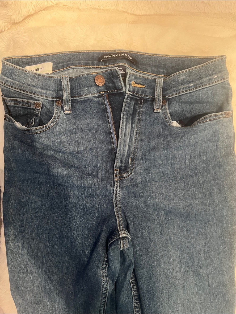 Calvin Klein Women's Medium Blue High-Rise Skinny Jeans